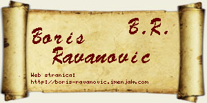 Boris Ravanović vizit kartica